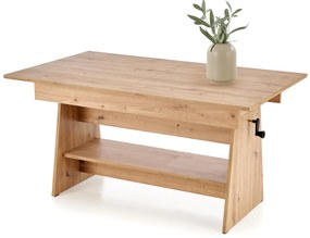 Rozkładany ławo-stół, podnoszony blat, dąb artisan 120-160/70/61-72 ERIKA