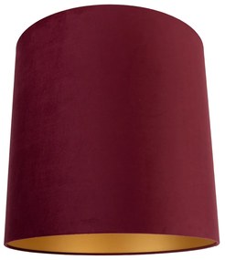 Aksamitny abażur czerwony 40/40/40 ze złotym wnętrzem klasyczny/Antyczny
