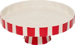 Ceramiczna patera świąteczna, czerwono-biała, Ø 27 cm