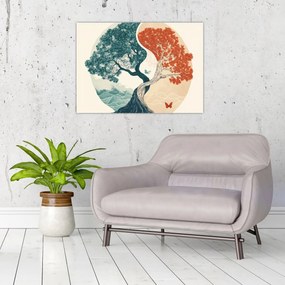 Obraz na szkle – Drzewo pełne energii (70x50 cm)
