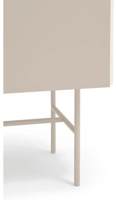Beżowo-kremowa niska komoda z drzwiami przesuwnymi 140x91 cm Nube – Teulat