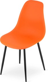Krzesło OSAKA pomarańczowe z czarnymi nogami