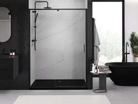 Mexen Exo drzwi prysznicowe uchylne 155 cm, transparent, czarne - 819-155-000-70-00