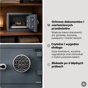 Sejf antywłamaniowy S2 ognioodporny 30 min elektroniczny Edgar