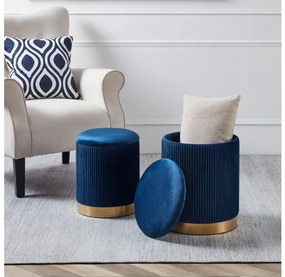 Eglo 424018 - Zestaw 2 taboretów MASHIKE pr. 31,5/36 cm niebiesko-złoty