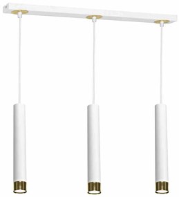 Lampa wisząca, potrójna, biała, złota, DANI WHITE/GOLD 3xGU10