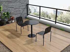 Zestaw 2 metalowych, składanych krzeseł ogrodowych - Czarne - BALVORA od MYLIA