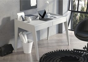 Drewniane bukowe biurko z szufladami Visby LISA /jasny szary