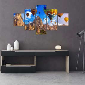 Obraz - Balony na ogrzane powietrze, Kapadocja, Turcja. (125x70 cm)