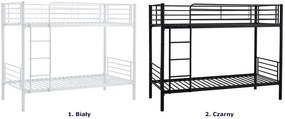 Czarne metalowe łóżko piętrowe młodzieżowe 90x200 D2-D21