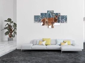 Obraz Jelenia z łanią (125x70 cm)