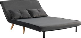 HOMCOM Dwuosobowe sofa do spania, kanapa, która przekształca się w łóżko, regulowane oparcie, pokrycie materiałowe, metalowa rama, szary