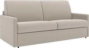 Kanapa 3-osobowa rozkładana typu express z tkaniny - Kolor: beżowy - Pow. spania: 140 cm - Materac 14 cm CALIFE