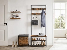 Ściana do przedpokoju TAYLOR z szafką na buty 180x64 cm, rustykalny brąz