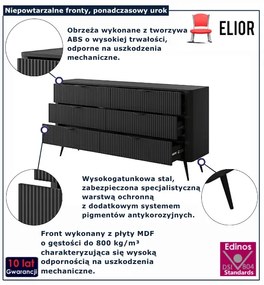 Czarna  komoda z szufladami  L8-C76