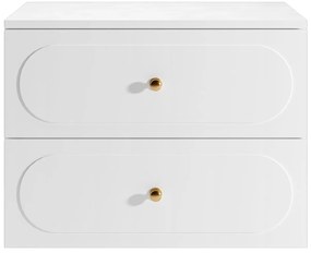 Szafka łazienkowa wisząca  pod umywalkę z blatem - Biała - 80 cm - SATOBAL