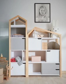 Wysoki regał dziecięcy z szafkami i półkami Joey