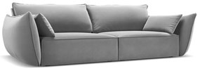 Jasnoszara aksamitna sofa 208 cm Vanda – Mazzini Sofas