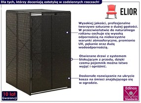 Czarna obudowa na śmietnik ogrodowy S0-R42