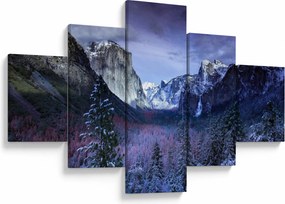 Obraz zimowego górskiego krajobrazu (125x70 cm)