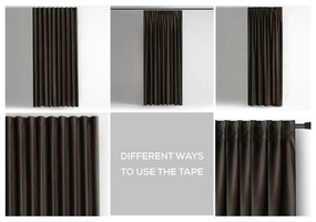 Brązowa aksamitna zasłona częściowo zaciemniająca (dimout) 140x270 cm – Restilo