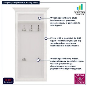 Wieszak ścienny do przedpokoju fineline crema W2-B83