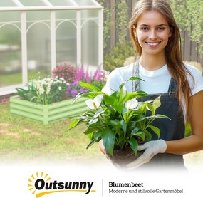 Outsunny Podwyższone Grządki Ogrodowe z Stali, Otwarte Dno, Łatwy Montaż, 241 dł. x 90,5 szer. x 30 wys. cm, Zielony