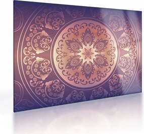 Obraz na szkle - Mandala na fioletowym gradiencie (70x50 cm)