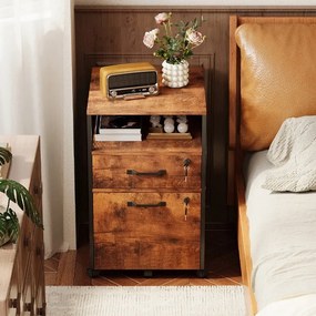 Szafka na kółkach kontenerek na dokumenty szufladami zamykana na kluczyk