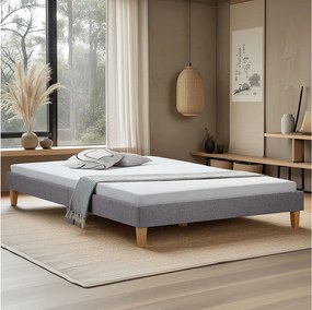 Tapicerowane łóżko 120x200 cm szare