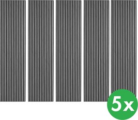 Drewniany panel akustyczny, 2400 x 600 mm, B2BP009, 5 szt, dąb grafitowy
