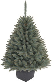 CHOINKA SZTUCZNA W DONICZCE KWADRATOWEJ ŚWIERK SREBRNY 130 CM