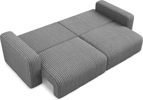 Szara sztruksowa rozkładana/ze schowkiem sofa 252 cm Kona – Makamii