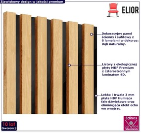 Akustyczne panele lamelowe 2 szt. dąb naturalny A0-G65