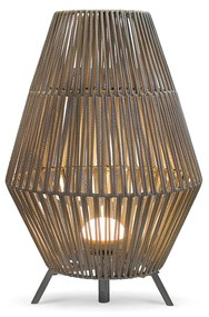 Zewnetrzna Lampa podłogowa taupe z wbudowanym, ściemnialnym LED-em, IP54, ładowalna z pilotem - ContaBoho Oswietlenie zewnetrzne
