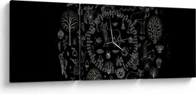 Obraz - Natura (z zegarem) (90x30 cm)