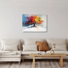 Obraz na szkle - Kolorowe drzewo (70x50 cm)