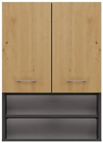 Szafka łazienkowa wisząca antracyt + dąb artisan - Sirella 4X