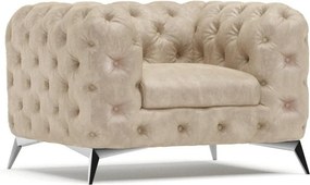 Beżowy aksamitny fotel Chelsea – Ropez