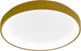 Krizia - Lampa sufitowa LED ściemnialna 30W 3000K - Ciepłe światło 2600lm, dyfuzor opalowy, złota rama, IP20, średnica 27 cm, nowoczesny design