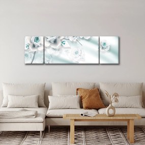 Obraz - Turkusowe kwiaty róży (170x50 cm)