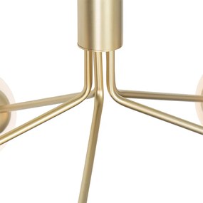 Lampa wisząca art deco złota z opalowym szkłem 5-świateł - Coby