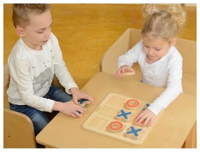 Masterkidz kółko i krzyżyk drewniana gra dla dzieci logiczna łamigłówka