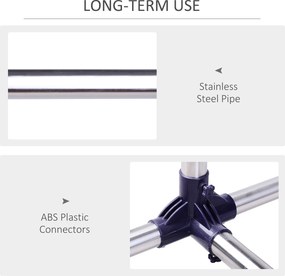 HOMCOM Wieszak na Ubrania na Kółkach Srebrny 86x95x45cm Stabilny i Łatwy w Przechowywaniu | Aosom PL