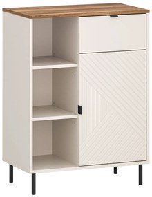 Niski regał otwarty z szafką i szufladą kaszmir + dąb castello C5-Z87