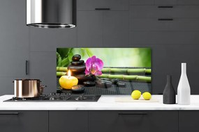 Szkło Dekoracyjne do Kuchni Chwila Wyciszenia: Bambus I Kwiat