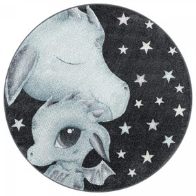 Dywan dziecięcy Smoczki niebiesko-szary 160 cm x 160 cm