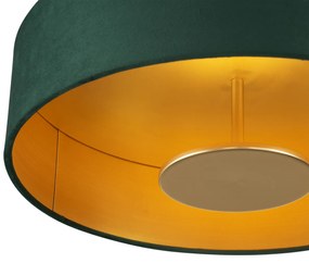 Nowoczesna lampa sufitowa zielona ze złotym wnętrzem z możliwością ściemniania 3-stopniowego LED - Bredow Nowoczesny Oswietlenie wewnetrzne