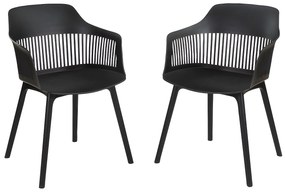 Zestaw 2 foteli ogrodowych  - Polipropylen - Czarny - SOHO