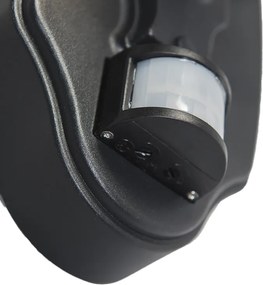 Lampion zewnętrzny ścienny czarny z czujnikiem ruchu IP44 - New Orleans up